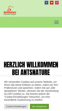 Vorschau der mobilen Webseite antsnature.de, AntsNature - Fachhandel für Ameisen und Zubehör