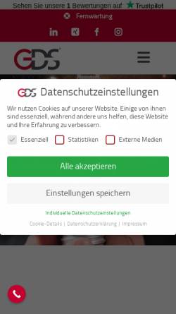 Vorschau der mobilen Webseite www.gdsinfo.de, Gesellschaft für Datenverarbeitungssysteme & -support