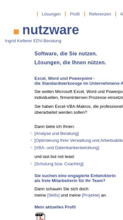 Vorschau der mobilen Webseite www.nutzware.de, nutzware.de | Ingrid Kellerer EDV-Beratung München