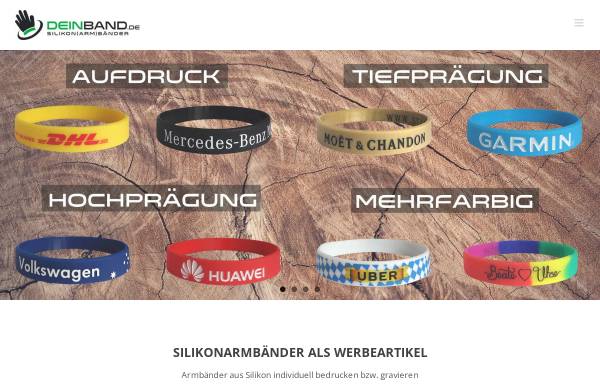 Vorschau von www.deinband.de, Gestalte Deine eigenen Silikon-Armbänder - deinband.de