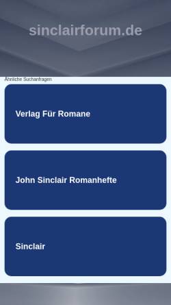 Vorschau der mobilen Webseite www.sinclairforum.de, John Sinclair Forum