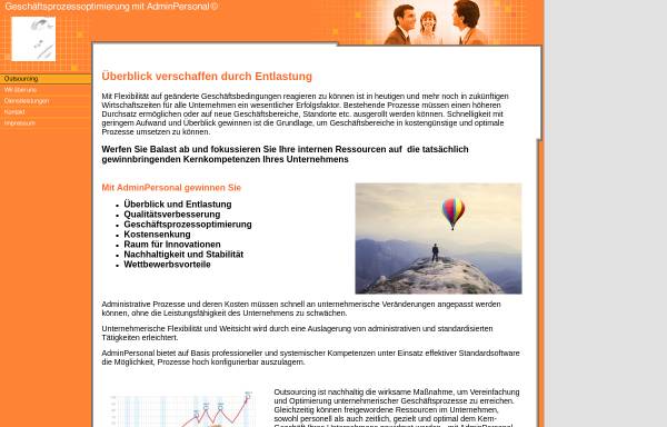 Vorschau von www.adminpersonal.de, AdminPersonal - Ihr Business-Partner