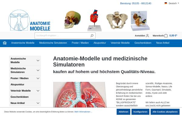 Vorschau von www.anatomie-modelle.de, anatomie-modelle.de
