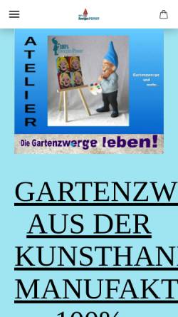 Vorschau der mobilen Webseite www.zwergen-power.com, Gartenzwerge, Schneewittchen und Co.
