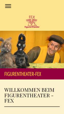 Vorschau der mobilen Webseite www.fex-theater.de, Figurentheater Fex