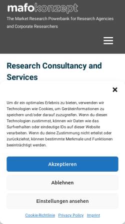Vorschau der mobilen Webseite www.mafokonzept.de, mafokonzept.de - Marktforschungsberatung