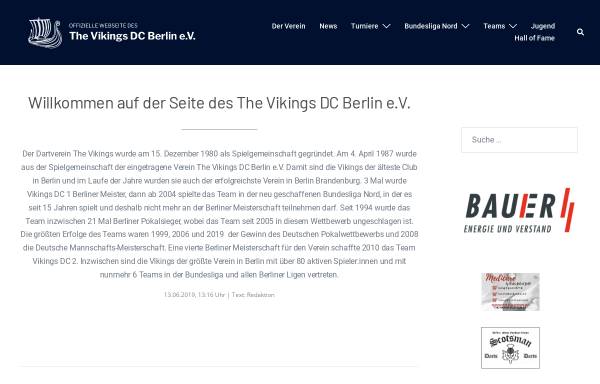 Vorschau von www.vikings-berlin.de, Dartverein The Vikings DC Berlin e.V.