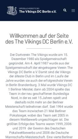 Vorschau der mobilen Webseite www.vikings-berlin.de, Dartverein The Vikings DC Berlin e.V.