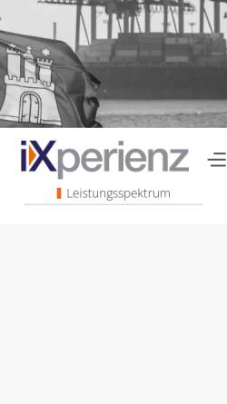 Vorschau der mobilen Webseite www.ixperienz.com, Ixperienz GmbH & Co. KG