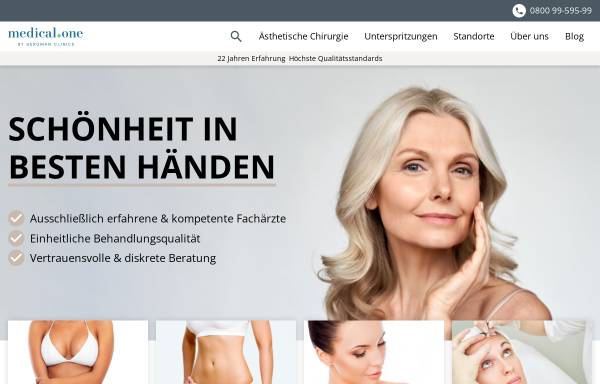 Vorschau von www.medical-one.de, Schönheitsoperation - TÜV zertifizierte Qualität