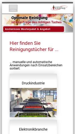 Vorschau der mobilen Webseite www.vliesstoff.de, Vliesstoff Kasper GmbH