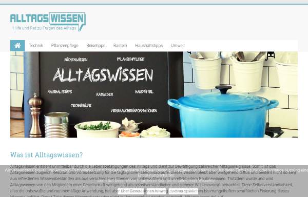 Vorschau von www.alltagswissen.de, Alltagswissen - Haushaltstipps, Öko-Tips, Ratgeber