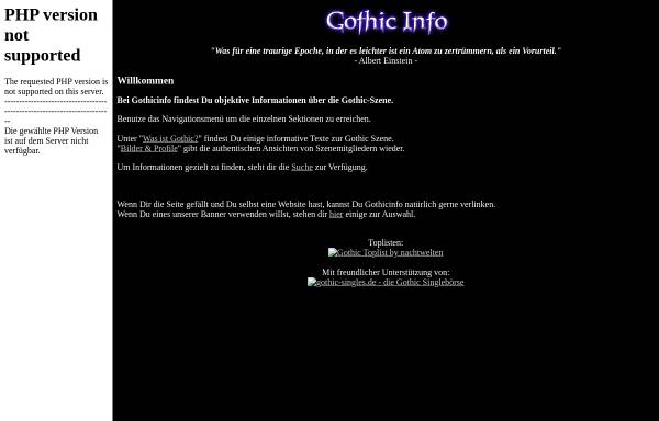 Vorschau von www.gothicinfo.de, Gothic Info - Informationen zur Gothic Szene