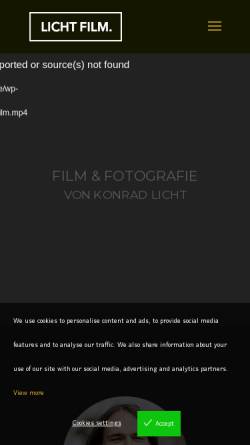 Vorschau der mobilen Webseite licht-film.de, Licht-Film Produktion