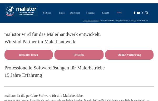 Vorschau von www.malersoftware-online.de, MaSoft e.K.