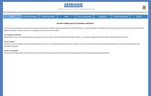 Vorschau von www.estrichbau.de, Matthies & Klock GmbH