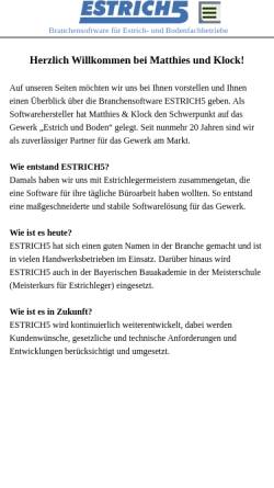 Vorschau der mobilen Webseite www.estrichbau.de, Matthies & Klock GmbH