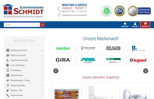 Vorschau von www.elektroversand-schmidt.de, Elektroversand Schmidt - Elektromaterial und Sat-Anlagen