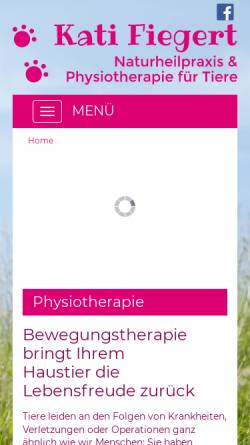 Vorschau der mobilen Webseite www.naturheilpraxis-fuer-tiere.de, Naturheilpraxis und Physiotherapie für Tiere