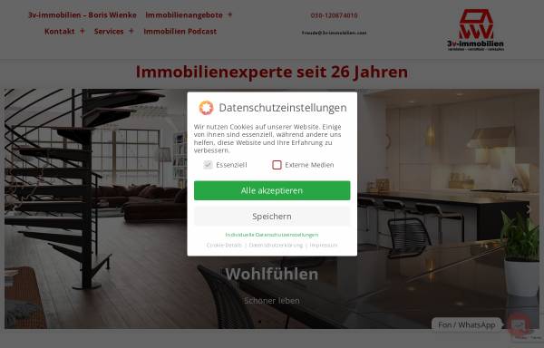 Vorschau von 3v-immobilien.com, 3v-immobilien.de - Berliner Immobilienmakler