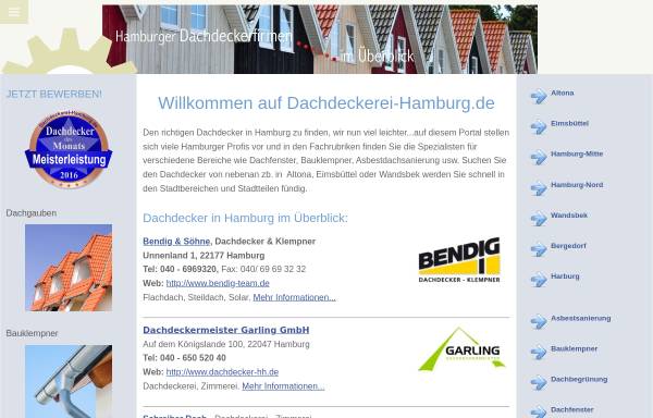 Vorschau von www.dachdeckerei-hamburg.de, dachdeckerei-hamburg.de