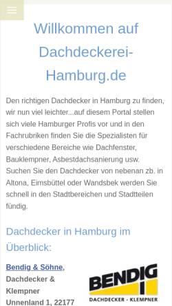 Vorschau der mobilen Webseite www.dachdeckerei-hamburg.de, dachdeckerei-hamburg.de
