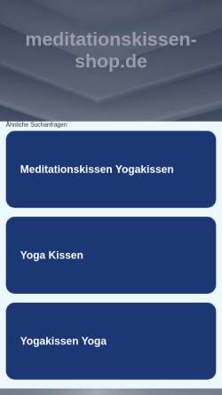 Vorschau der mobilen Webseite www.meditationskissen-shop.de, Kissenwerkstatt Lucia Mayer