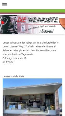 Vorschau der mobilen Webseite www.weinkiste-hof.de, Die Weinkiste