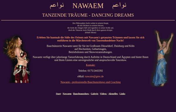 Vorschau von www.nawaim.de, NAWAIM - Orientalische Träume im Raum Düsseldorf und Köln