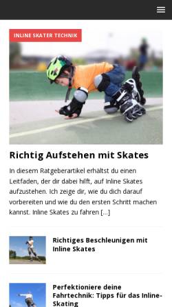 Vorschau der mobilen Webseite www.skatecheck.de, Skatecheck - Der Inline Skate Technik Service 