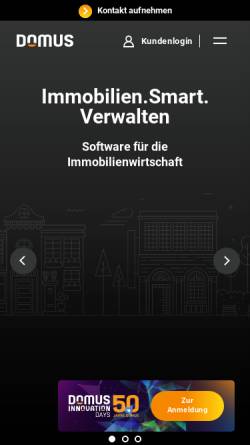 Vorschau der mobilen Webseite www.domussoftware.de, DOMUS Software AG