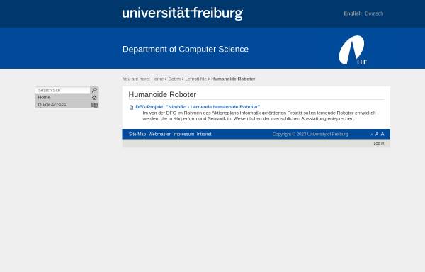 Vorschau von www.informatik.uni-freiburg.de, AG Humanoide Roboter