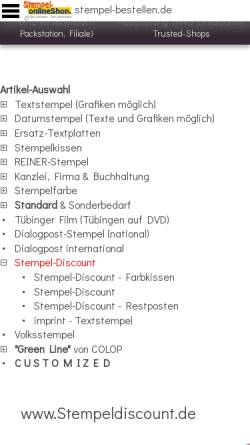Vorschau der mobilen Webseite www.stempel-discount.de, stempel-discount.de