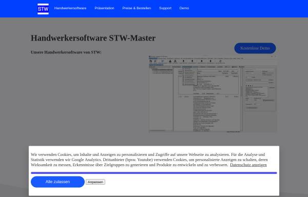 Vorschau von www.handwerkersoftware-stwmaster.de, STW-Softwaretechnik Weinand