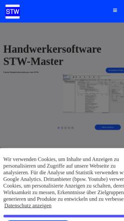 Vorschau der mobilen Webseite www.handwerkersoftware-stwmaster.de, STW-Softwaretechnik Weinand