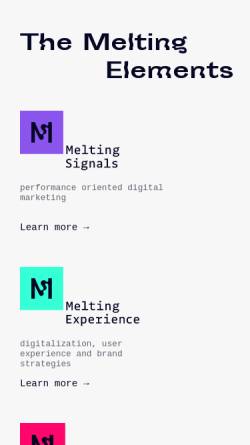 Vorschau der mobilen Webseite www.meltingelements.com, melting elements - Agentur für digitale Kommunikation