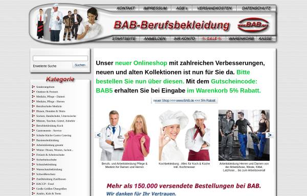 Vorschau von www.bab-berufsbekleidung.de, bab-berufsbekleidung.de