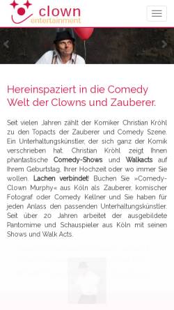 Vorschau der mobilen Webseite www.the-clown.de, Clown Murphy aus Köln