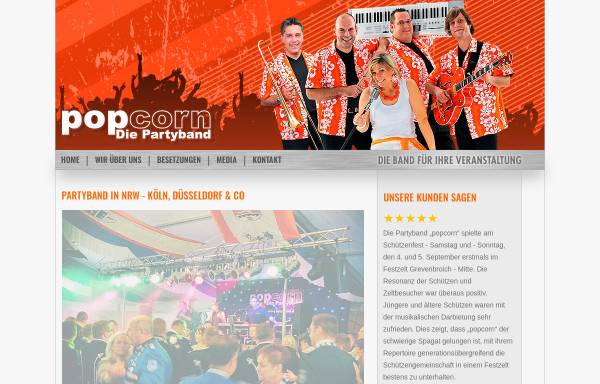 Vorschau von www.popcorn-partyband.de, popcorn - Partyband und Tanzband