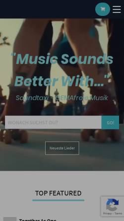 Vorschau der mobilen Webseite www.soundtaxi.com, Soundtaxi - gemafreie Musik