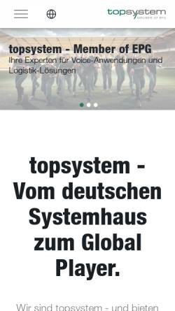 Vorschau der mobilen Webseite www.topsystem.de, topsystem Systemhaus - Partner für Logistik und Luftverkehr