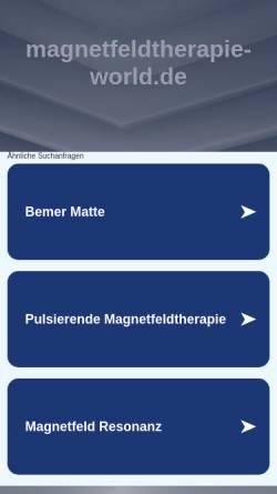 Vorschau der mobilen Webseite www.magnetfeldtherapie-world.de, Magnetfeld-Resonanz-Therapie-System von vita-life®