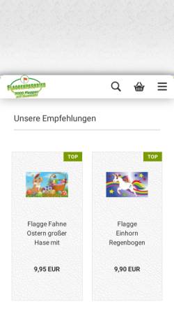 Vorschau der mobilen Webseite flaggenparadies.de, flaggenparadies.de