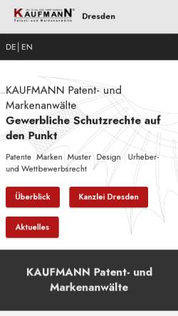 Vorschau der mobilen Webseite patentanwalt.design, KAUFMANN® Patent- und Rechtsanwälte