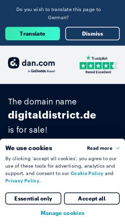 Vorschau der mobilen Webseite www.digitaldistrict.de, Digital District GmbH