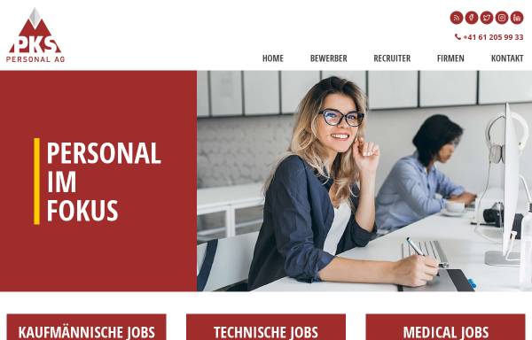 Vorschau von www.pks-jobs.ch, pks-personal.ch - Jobs in Basel