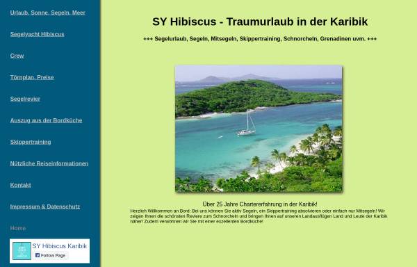 Vorschau von syhibiscus.de, Segeln in der Karibik - SY Hibiscus