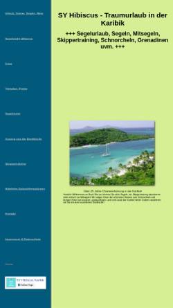 Vorschau der mobilen Webseite syhibiscus.de, Segeln in der Karibik - SY Hibiscus