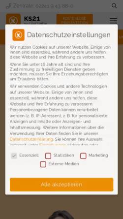 Vorschau der mobilen Webseite www.ks21.de, KS21 Software & Beratung GmbH