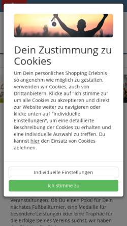 Vorschau der mobilen Webseite www.helm-pokale.de, Helm Werbemittel & Vereinsbedarf, Pokale und Medaillen zu unschlagbaren Preisen!